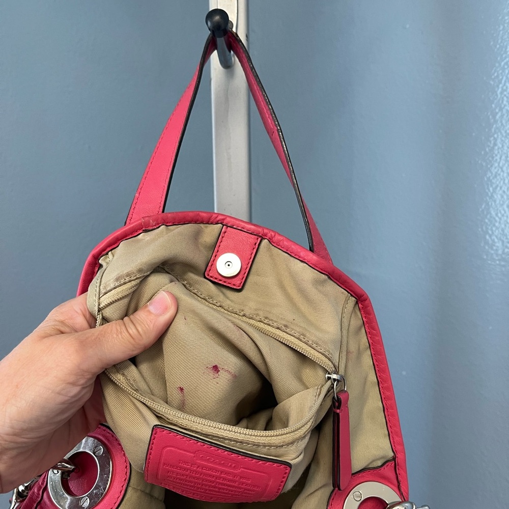 Coach Pink Leather Shoulder Bag - Picture 10 of 16